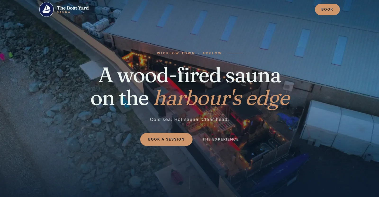 The Boat Yard Sauna — website designed and built by aurelo